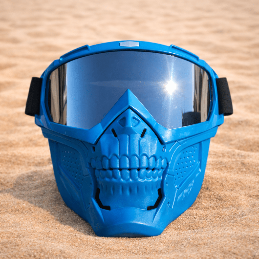 Blue Skelet Silver Goggles - Blå Maske - Gelblastershop.dk