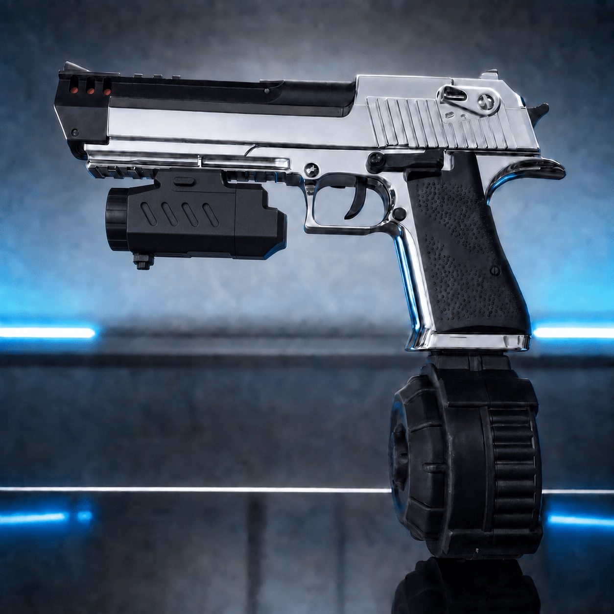Desert Eagle Style Pro Gel Blaster Chrome - Nylon Kvalitet – premium gel blaster til erfarne spillere