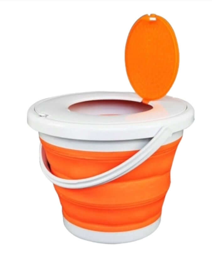 5L Gelekugle Kurv i orange farve med hætte, ideel til opbevaring af gelkugler og tilbehør.