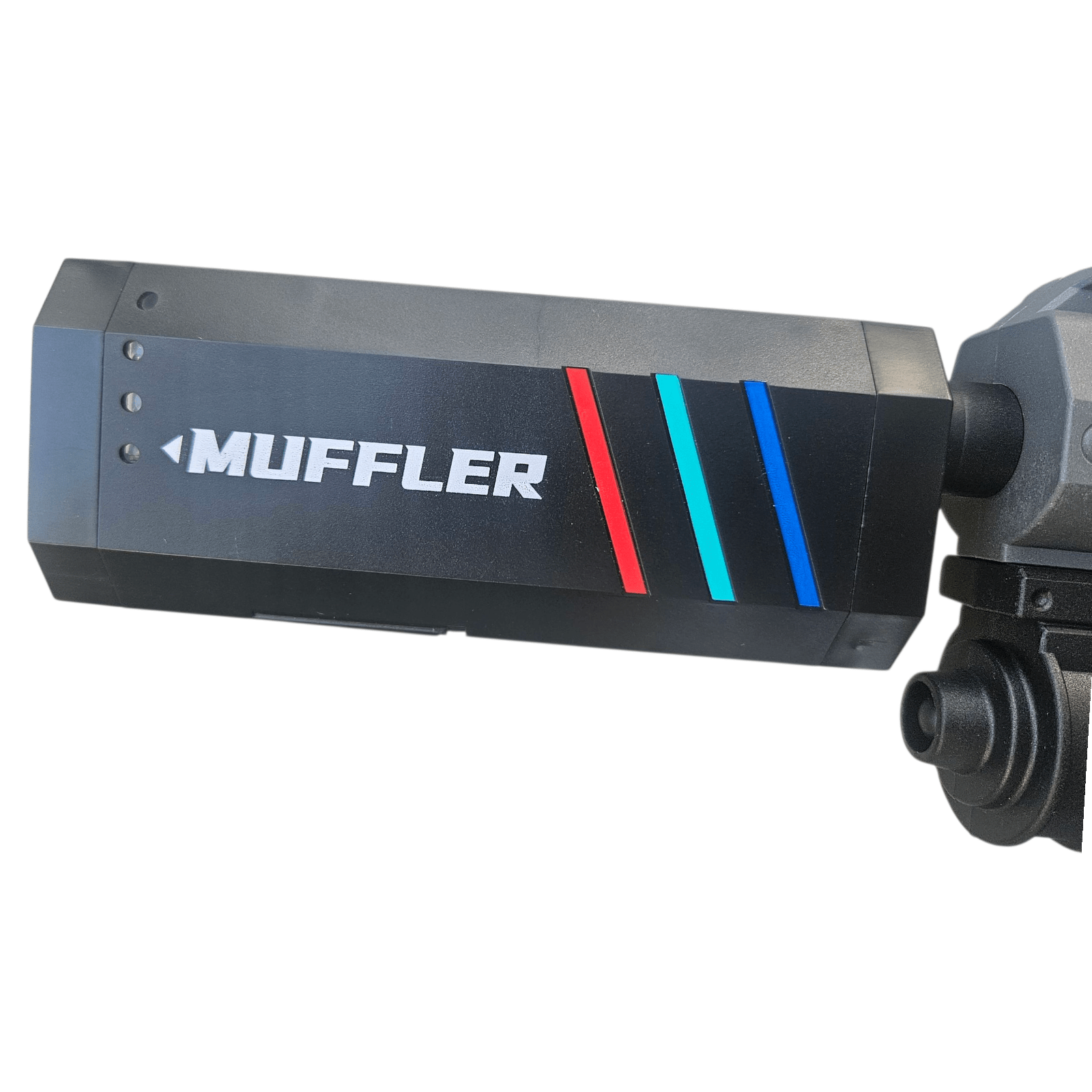 MK6 Luminous Red Heat Gel Blaster muffler with colored stripes