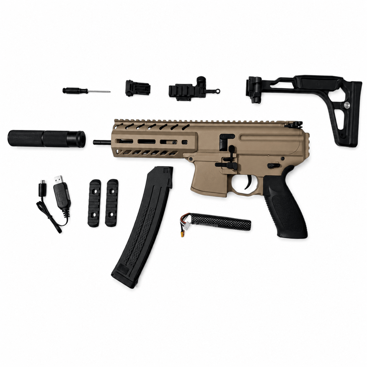 MX9 Gelblaster Pro Sand Model – nærbillede af kvalitetsmaterialer og finish