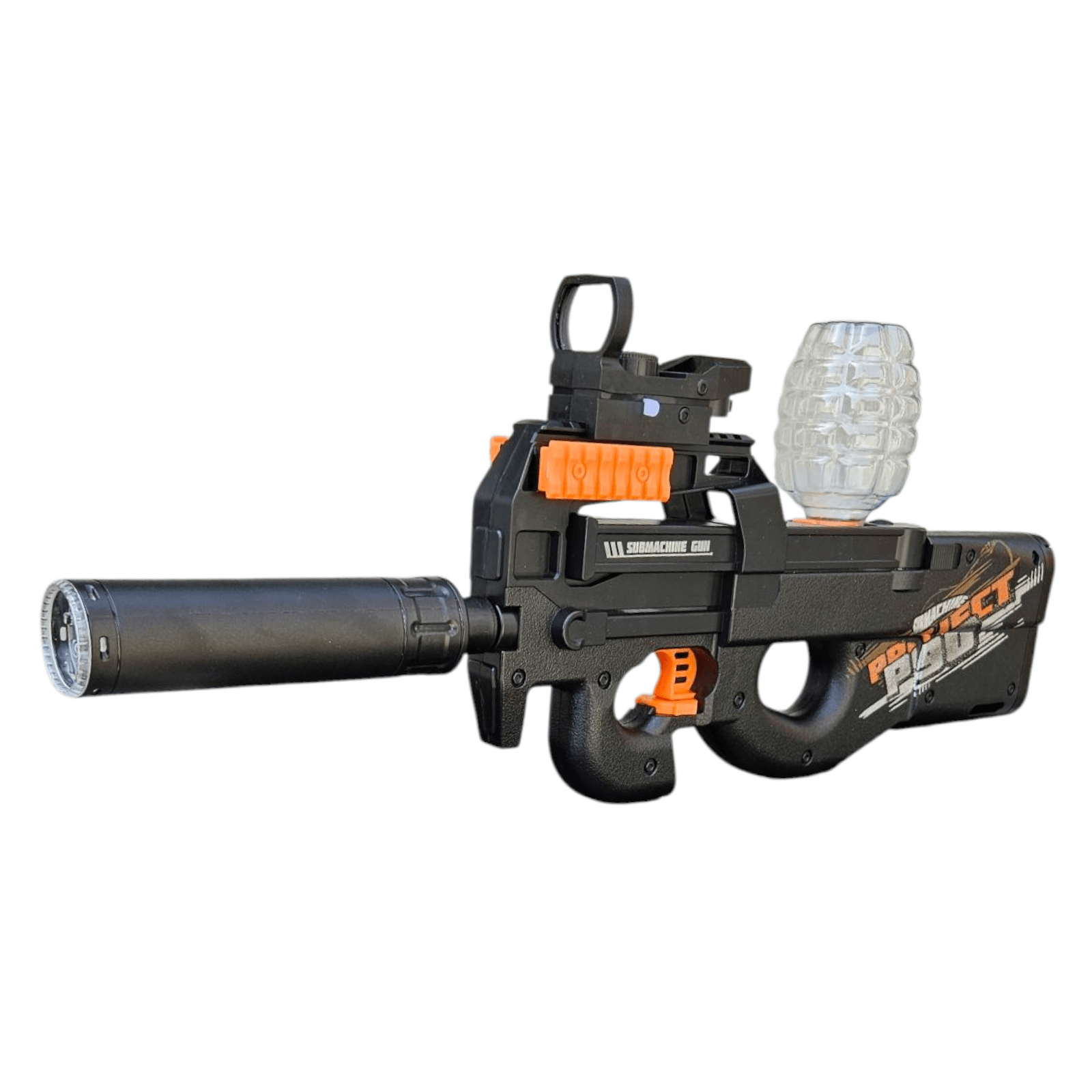 P90 Short Black Gen2 – Sort kompakt gel blaster til action med lys og mag