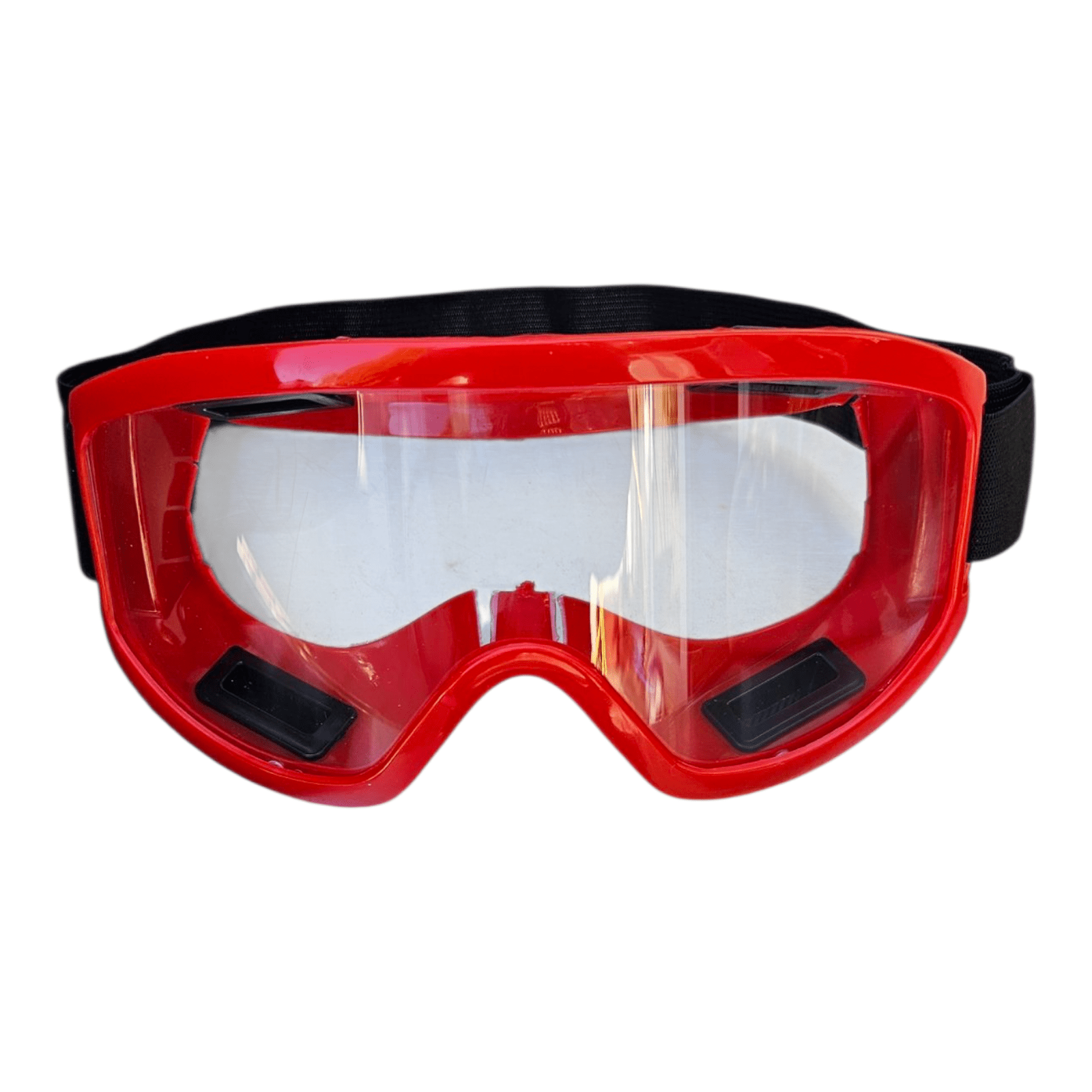 Red Eye Mask - Rød Beskyttelses Brille med klar glas og sporty rød kant