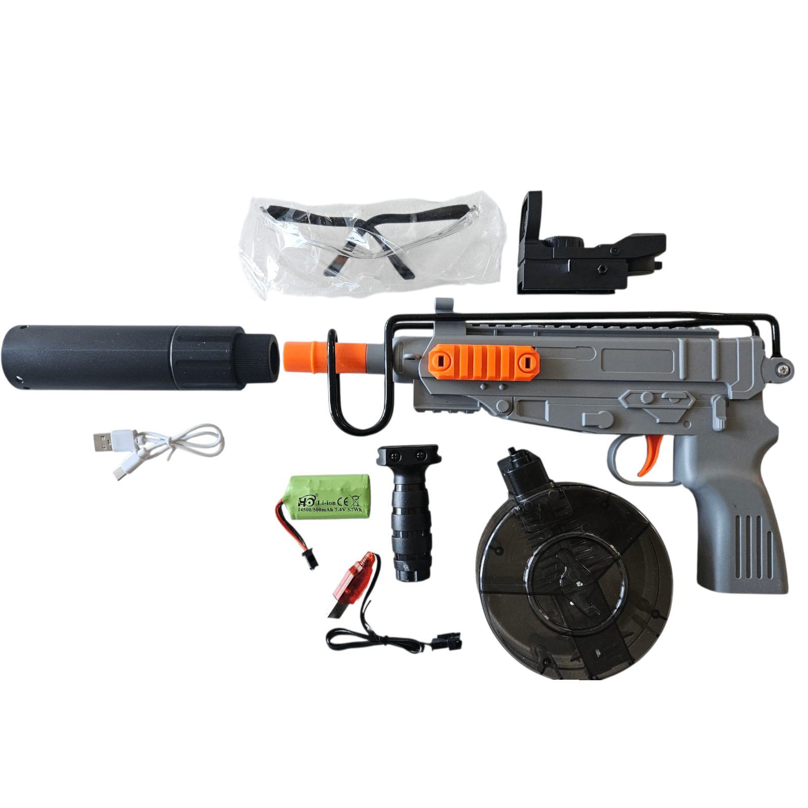 Scorpion VZ61 Grey Gel Blaster Tracer - Gelblastershop.dk