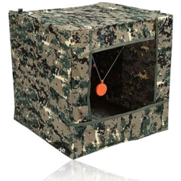 Skydekasse Army camouflage gelblaster target box for training sessions and outdoor play.