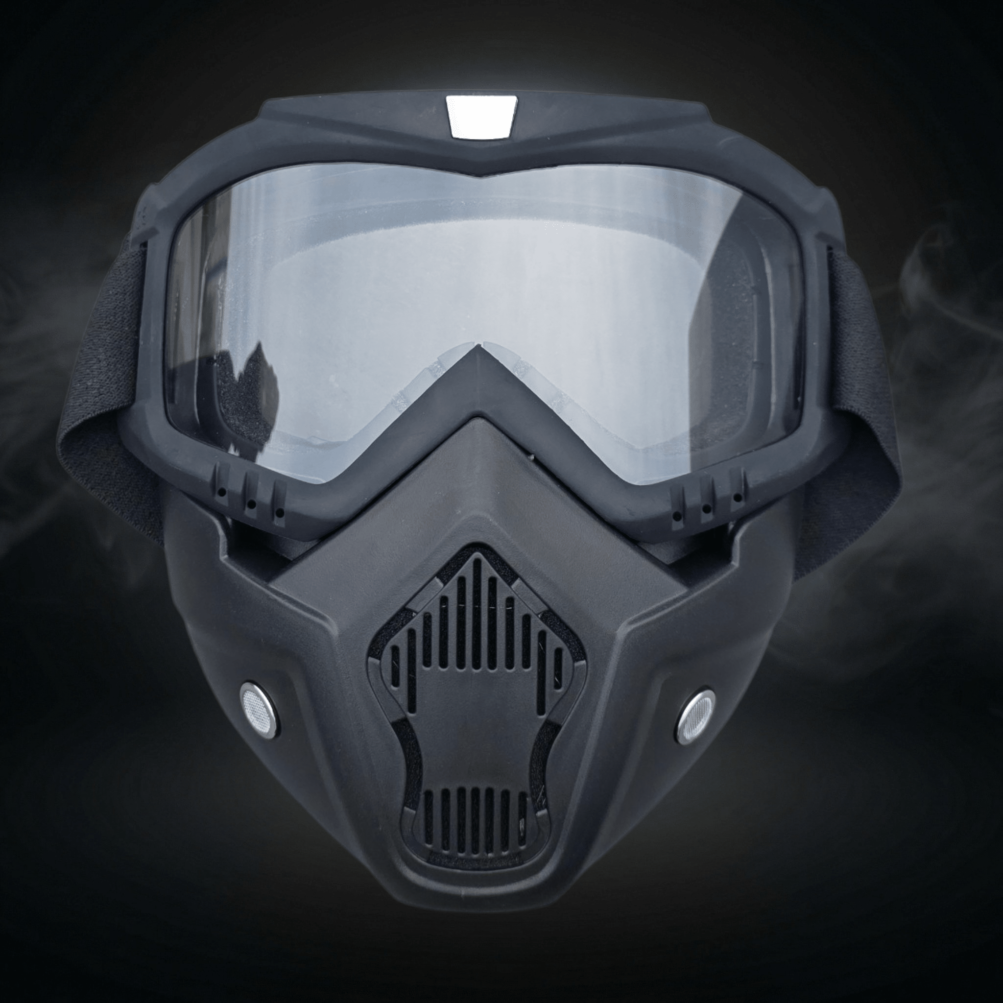 Sort Maske Klar Glas - Maksimal udsyn - Gelblastershop.dk