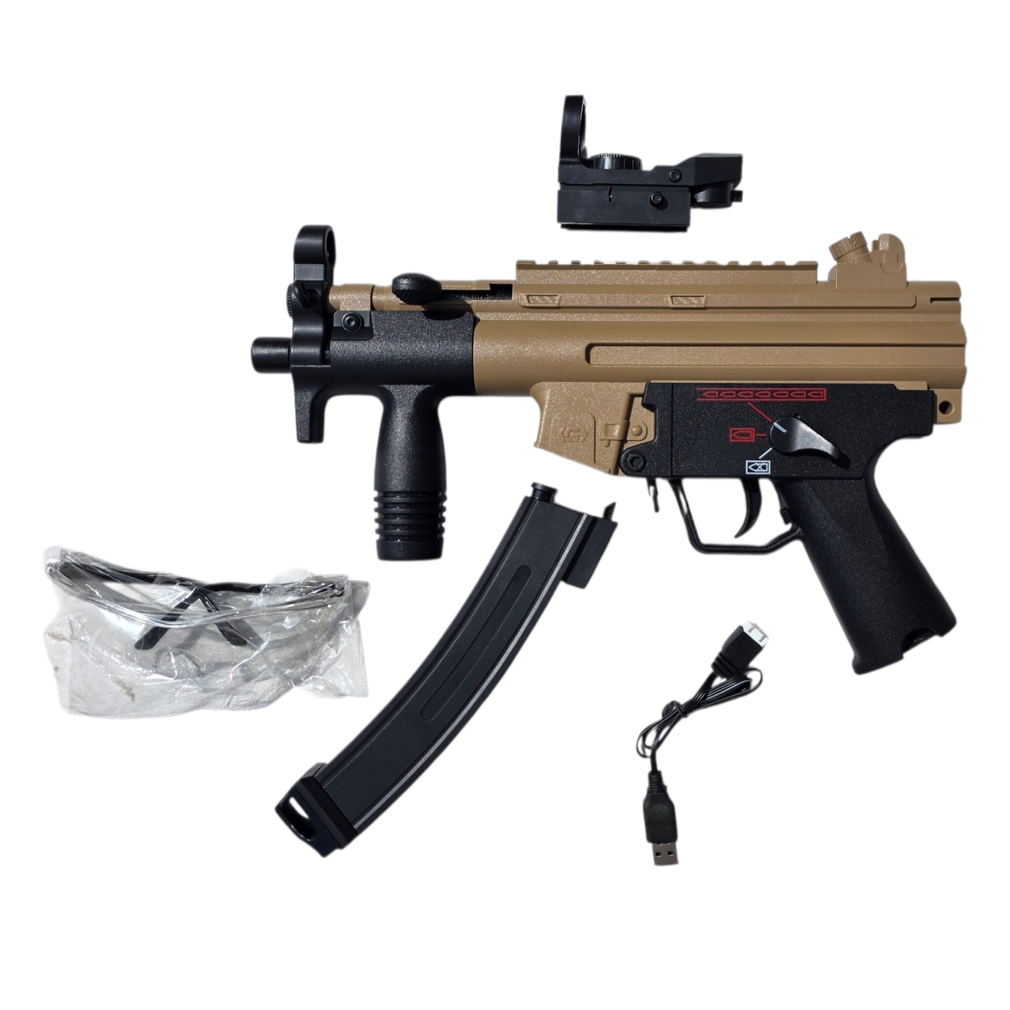 Vortex MP5K Submachine Gel blaster – nærbillede af kvalitetsmaterialer og finish