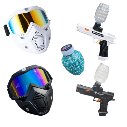 Double Spy Gel Blaster Set with two blasters, protective goggles, and gel ammo for ultimate action gameplay.