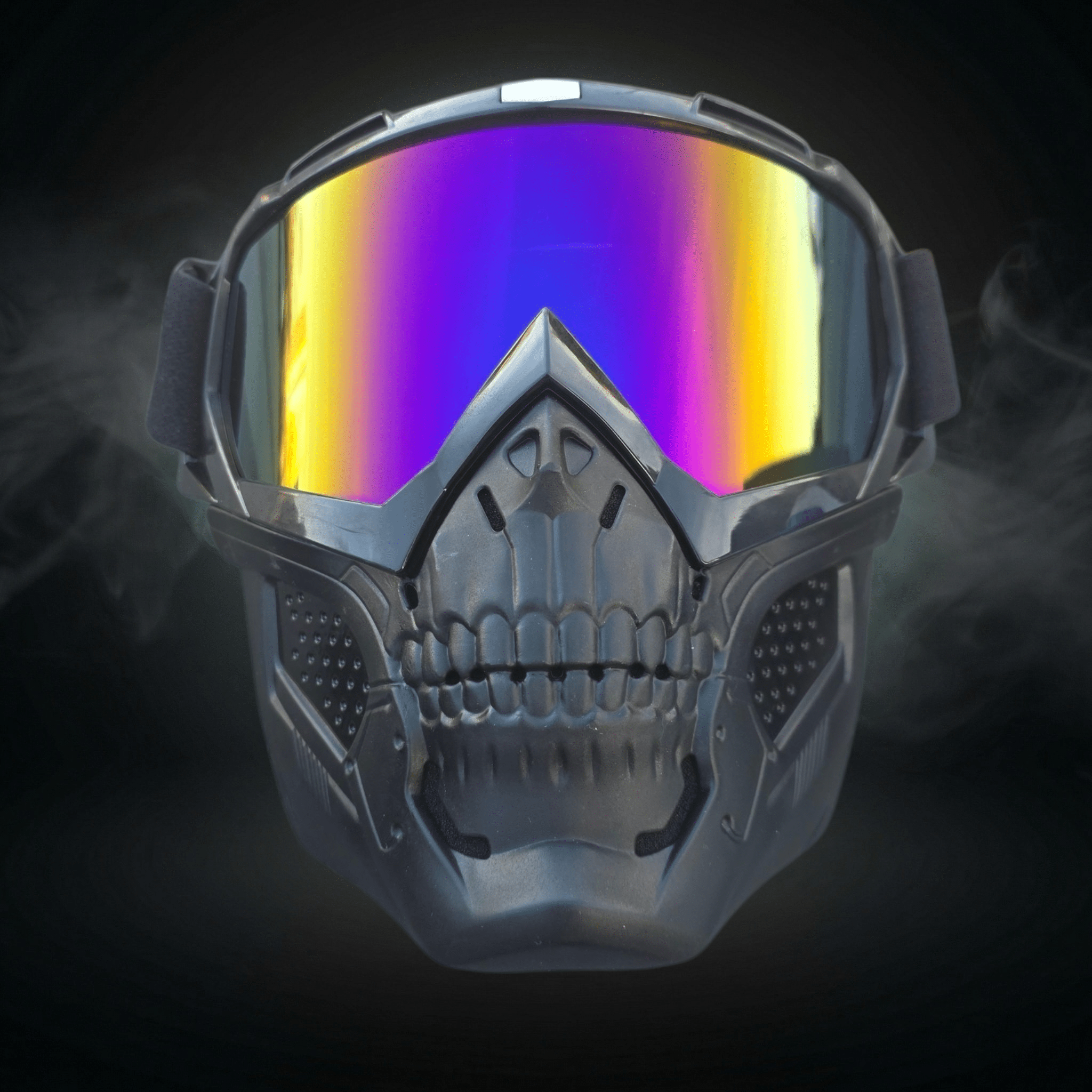 Black Skelet Maske Rainbow – Beskyttelsesmaske til Gel Blaster, - Gelblastershop.dk