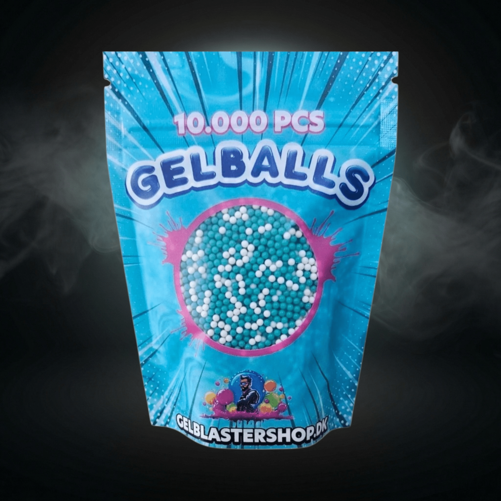 Cyan/Hvid Gel Blaster Kugler - Gelblastershop.dk