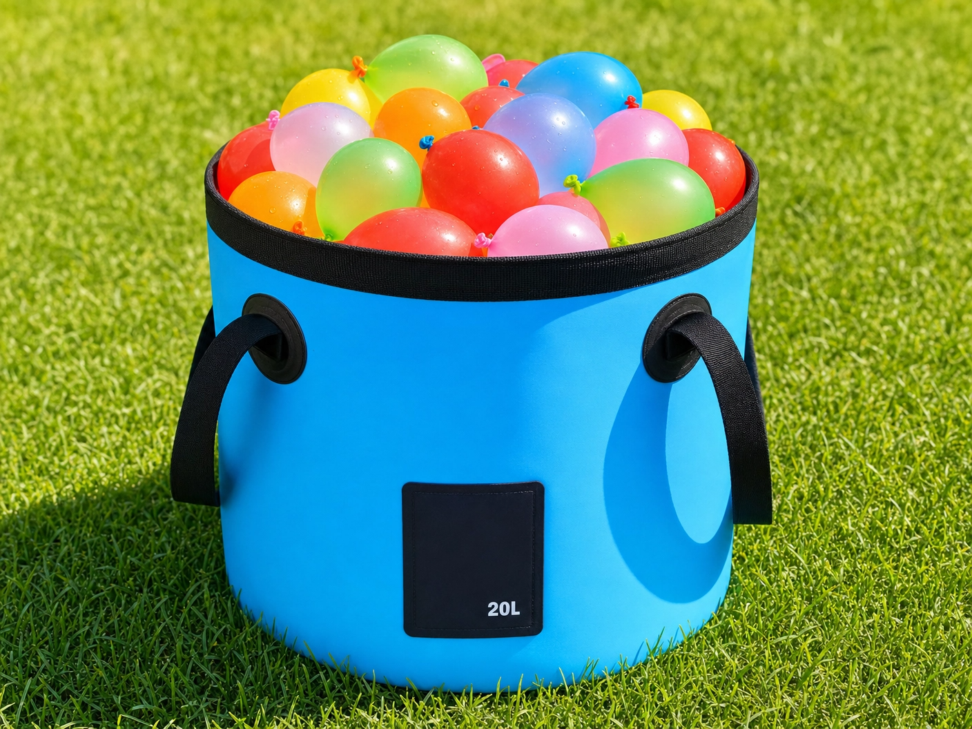Foldbar Spand 20L – Til Vandballoner, Vandpistoler & Meget Mere - Gelblastershop.dk