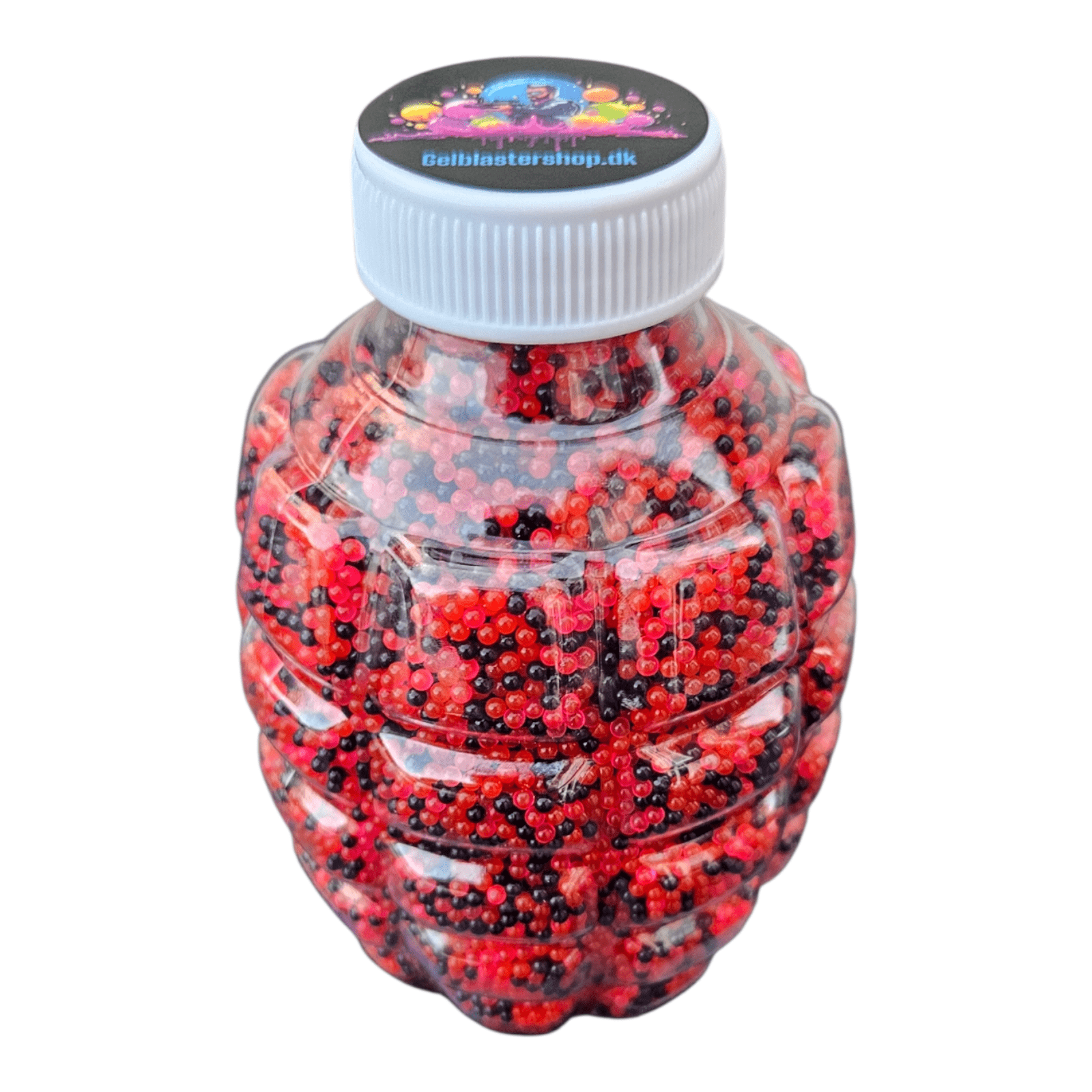 Gel Blaster Kugler Tropic Thunder - Flaske med rød og sort gelblaster kugler til sjov og leg.