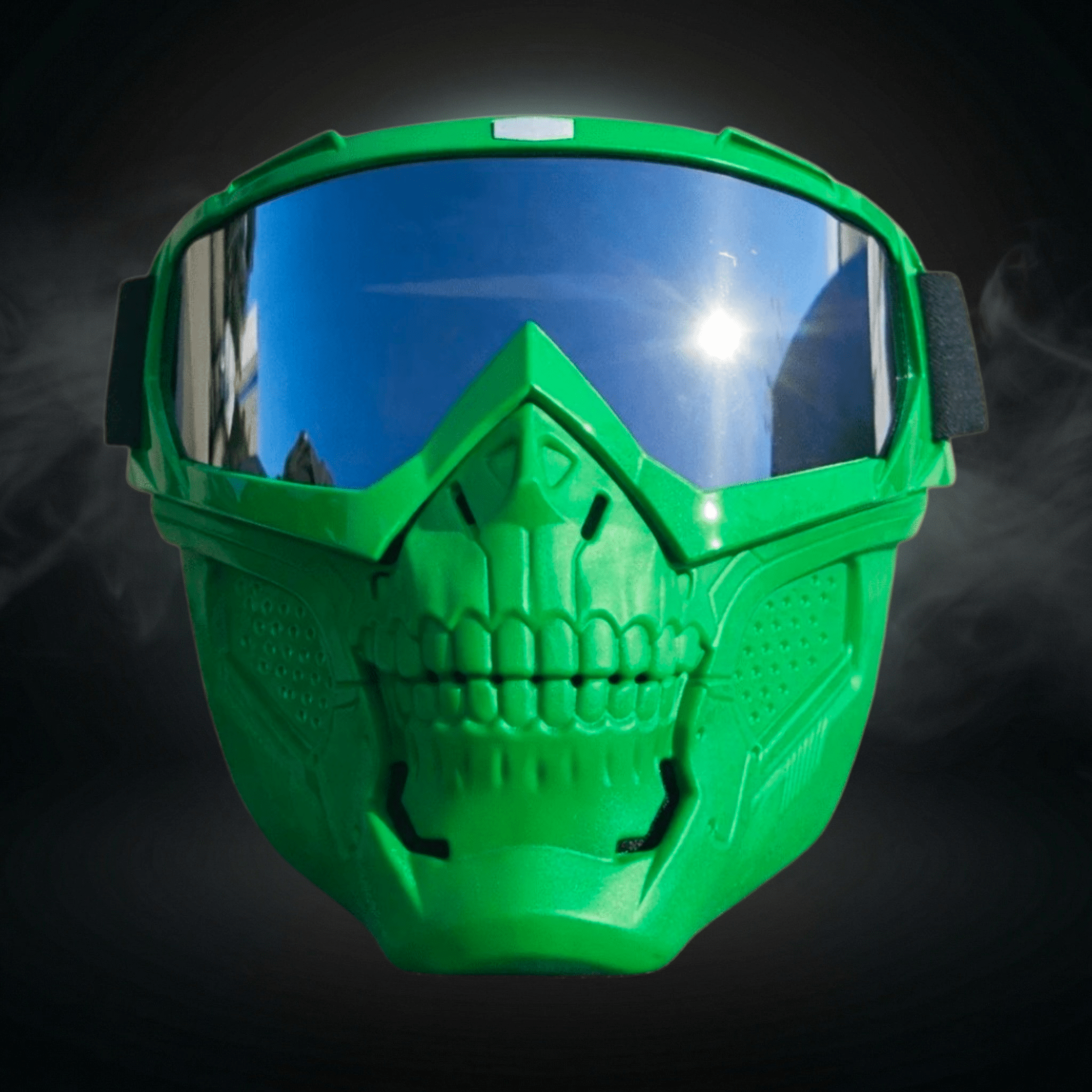 Green Skelet Silver Goggles Mask - Gelblastershop.dk