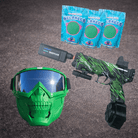 Jungle Night Light Gel Blaster Set includes gel blaster, mask, muffler, and 30,000 gel balls for action-packed gameplay.