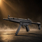 MP5 Cyma JD-102-3 Pro gel blaster showcased in dramatic lighting, highlighting its design and features.