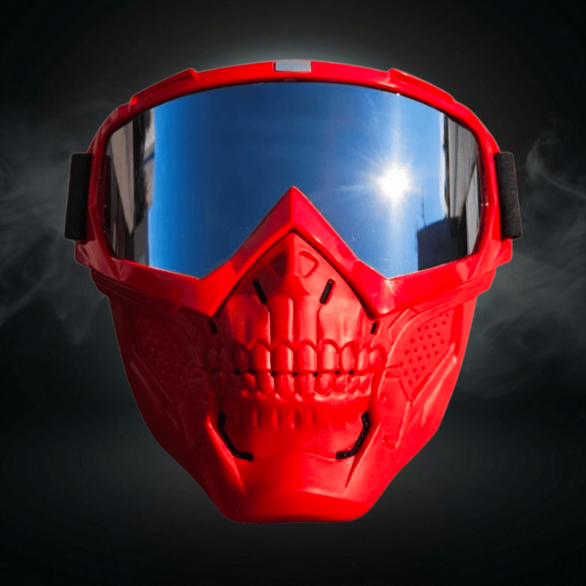 Red Skelet Silver Goggles - Rød Skelet Maske - Gelblastershop.dk