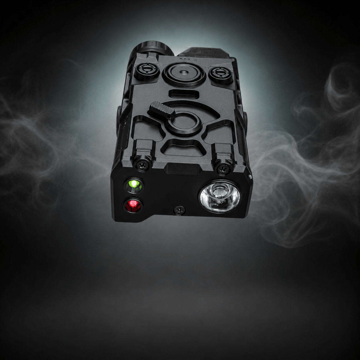 Taktisk LED Signalindikator USB-C – Black med grøn og rød indikator, designet til moderne gel blaster setups.