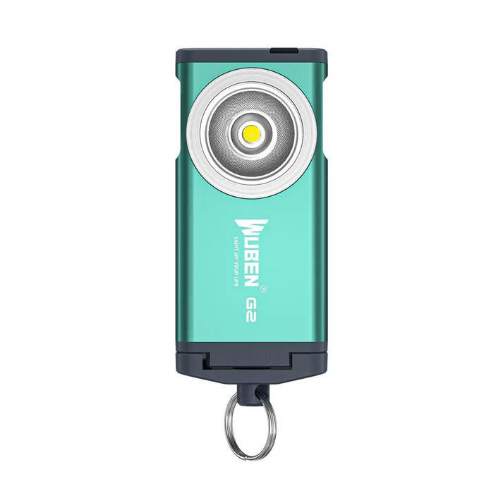 WUBEN G2 Nøgleringslygte – 500 Lumen lygte i grøn farve med nøglering og USB-C opladning