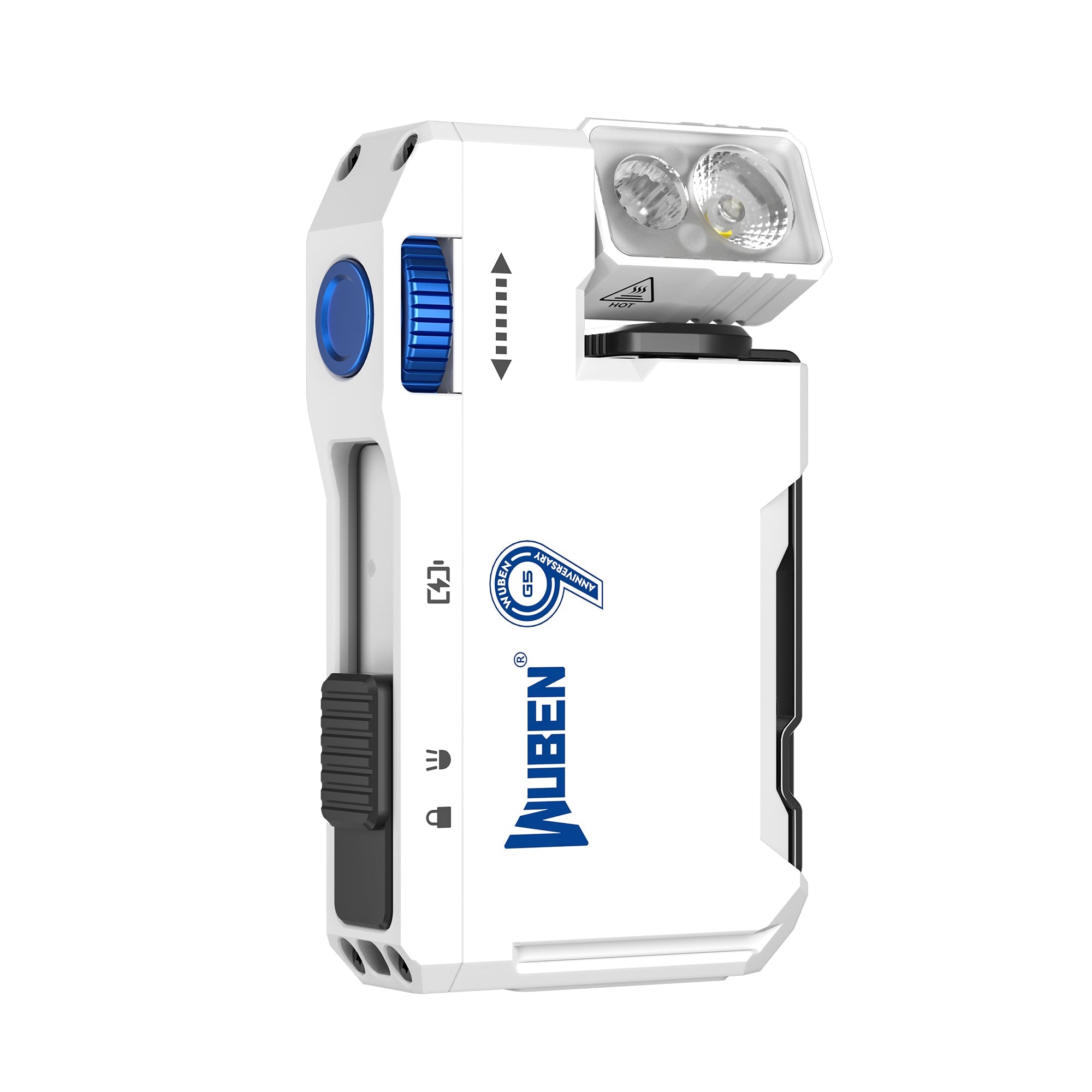 WUBEN G5 Hvid – Kompakt EDC LED Lommelygte, 400 Lumen - Gelblastershop.dk
