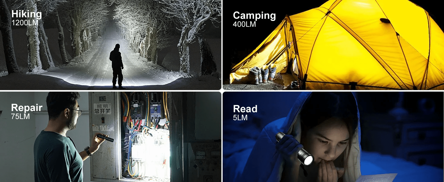 WUBEN L50 LED lommelygte – kraftig, genopladelig & vandtæt (1200 lumen) - Gelblastershop.dk