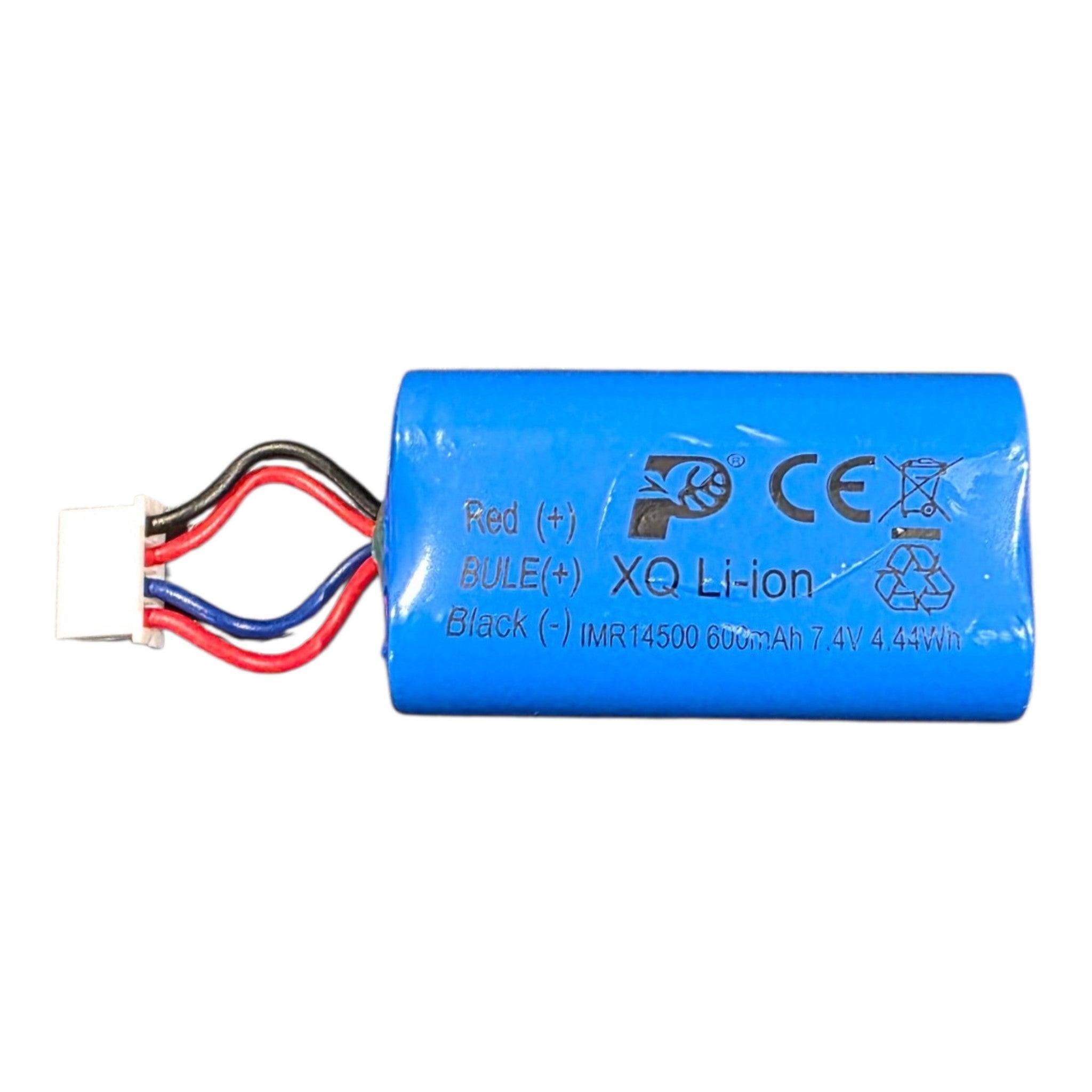 XQ Li-ion batteri 7.4V – 600 mAh (IMR14500, 4 pin) - Gelblastershop.dk
